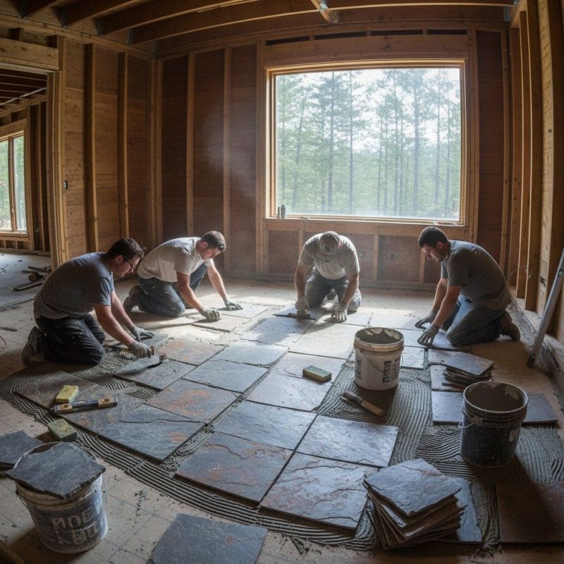 Slate Floor Installation